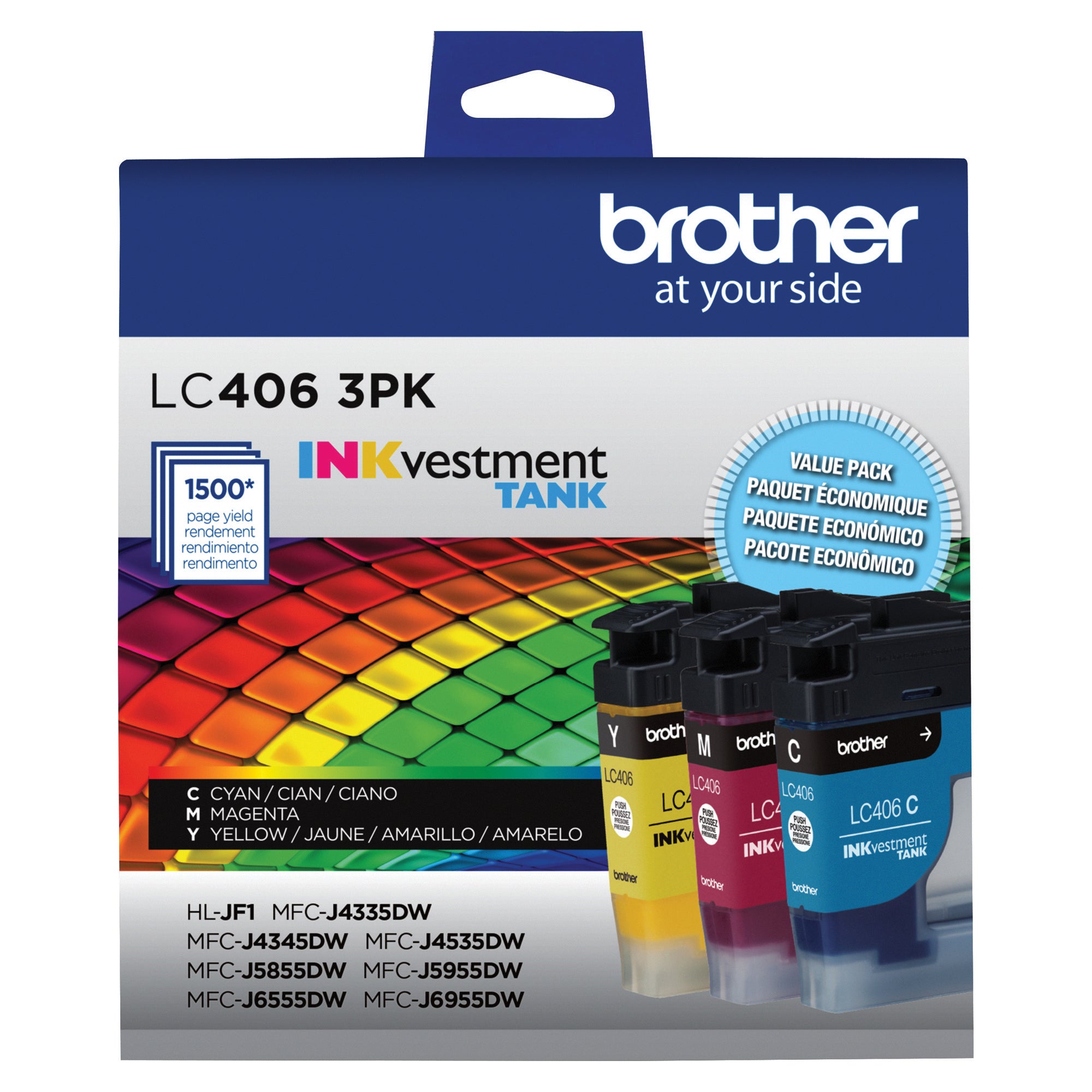 BROTHER LC4063PKS Color 3-Pack Original Inkjet Cartridge - Cartouches Certifiees