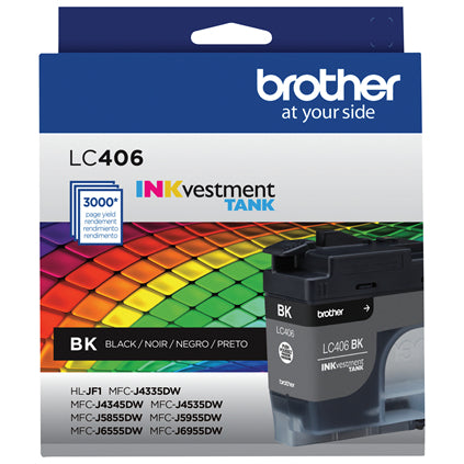 BROTHER LC406BKS Black Original Inkjet Cartridge - Cartouches Certifiees