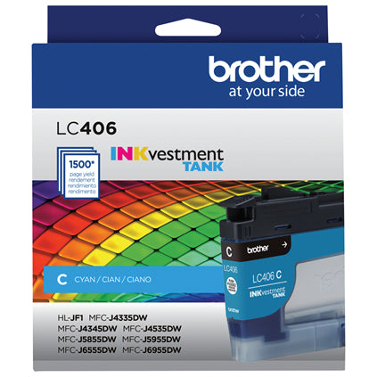 BROTHER LC406CS Cyan Original Inkjet Cartridge - Cartouches Certifiees