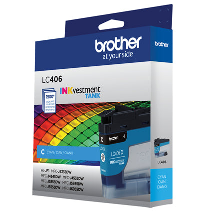 BROTHER LC406CS Cyan Original Inkjet Cartridge - Cartouches Certifiees