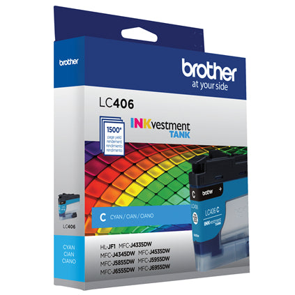BROTHER LC406CS Cyan Original Inkjet Cartridge - Cartouches Certifiees