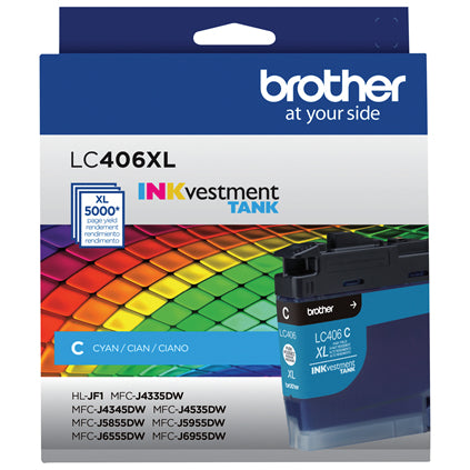 BROTHER LC406XLCS Cyan Original Inkjet Cartridge - Cartouches Certifiees