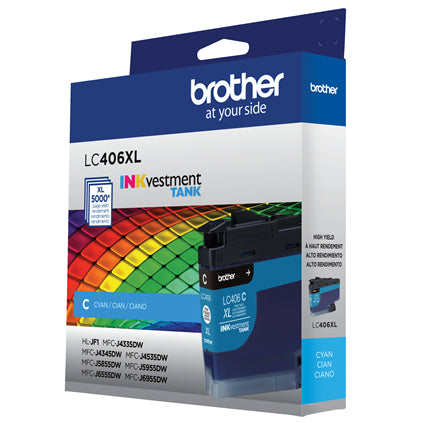 BROTHER LC406XLCS Cyan Original Inkjet Cartridge - Cartouches Certifiees