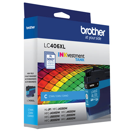BROTHER LC406XLCS Cyan Original Inkjet Cartridge - Cartouches Certifiees