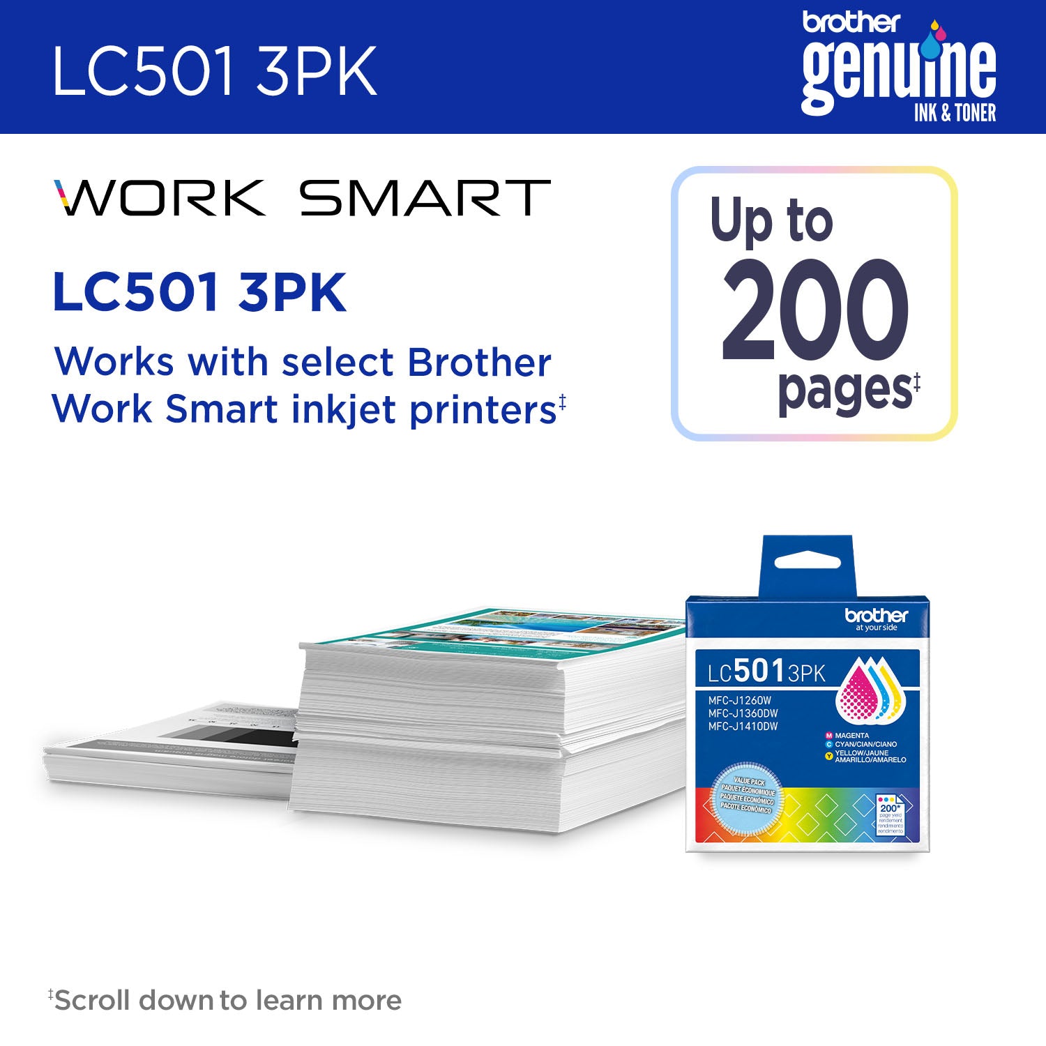 BROTHER LC5013PKS Color Original Inkjet Cartridge - Cartouches Certifiees