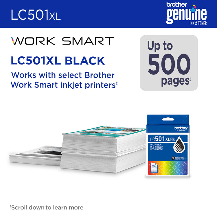 BROTHER LC501XLBKS Black Original Inkjet Cartridge - Cartouches Certifiees