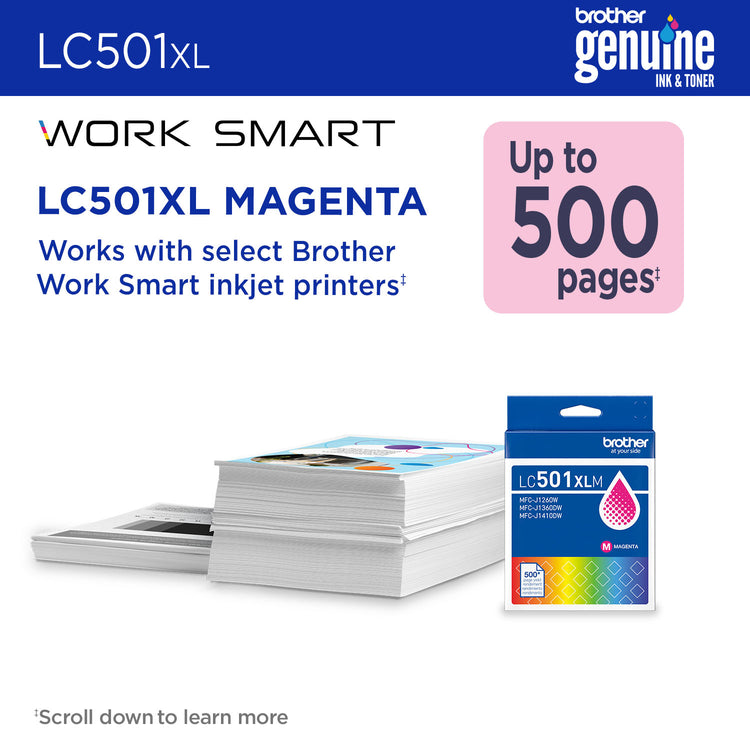 BROTHER LC501XLMS Magenta Original Inkjet Cartridge - Cartouches Certifiees