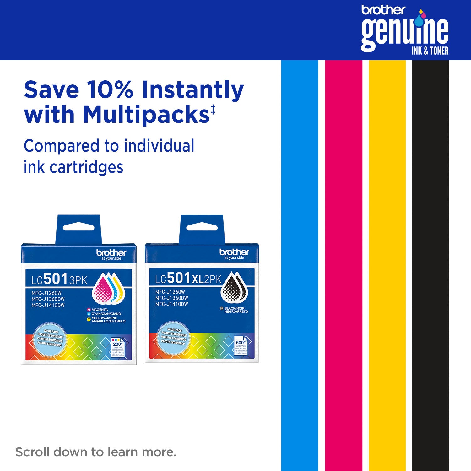 BROTHER LC501XLYS Yellow Original Inkjet Cartridge - Cartouches Certifiees