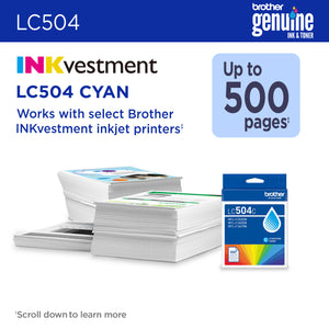 BROTHER LC504CS Cyan Original Inkjet Cartridge - Cartouches Certifiees