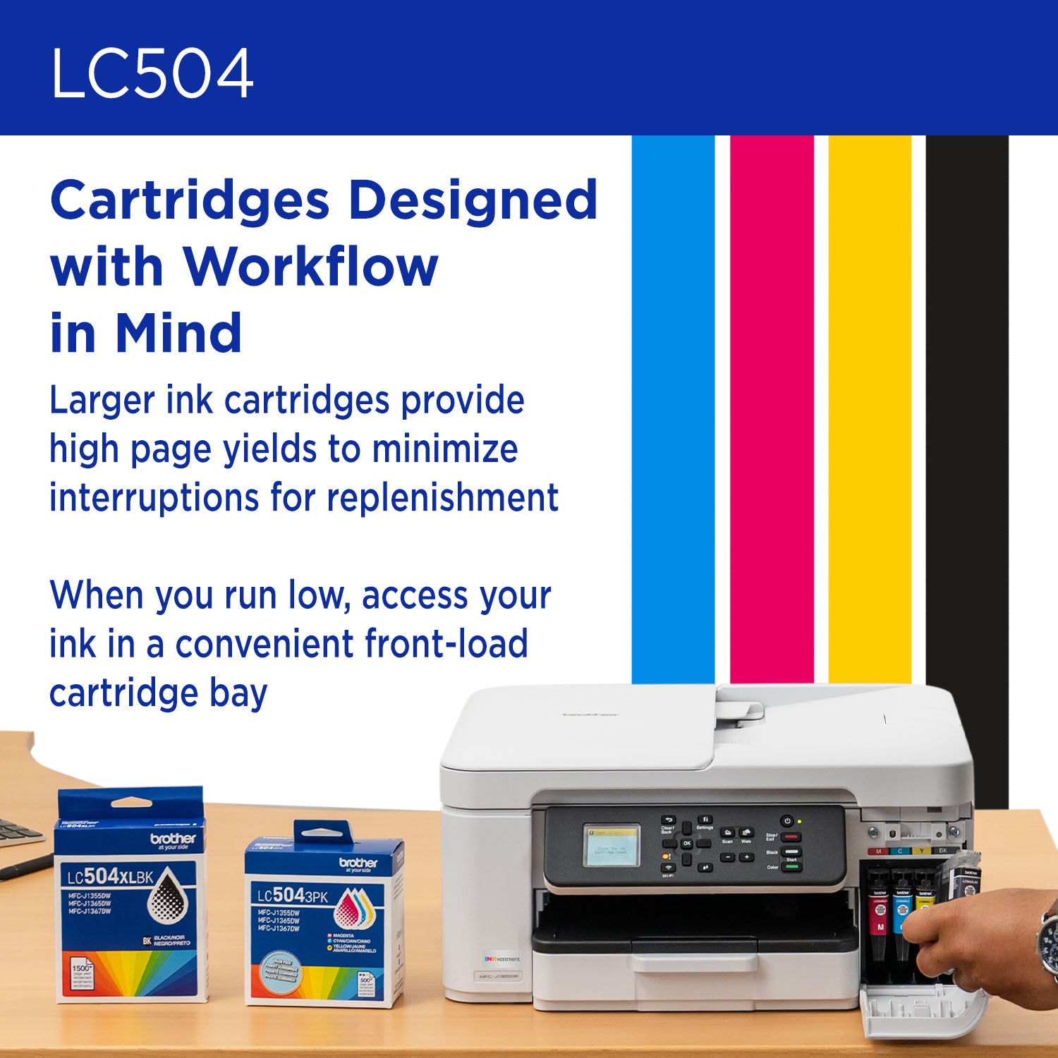 BROTHER LC504CS Cyan Original Inkjet Cartridge - Cartouches Certifiees