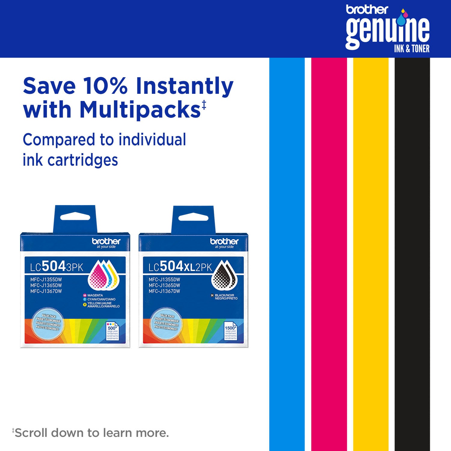 BROTHER LC504XLMS Magenta Original Inkjet Cartridge - Cartouches Certifiees
