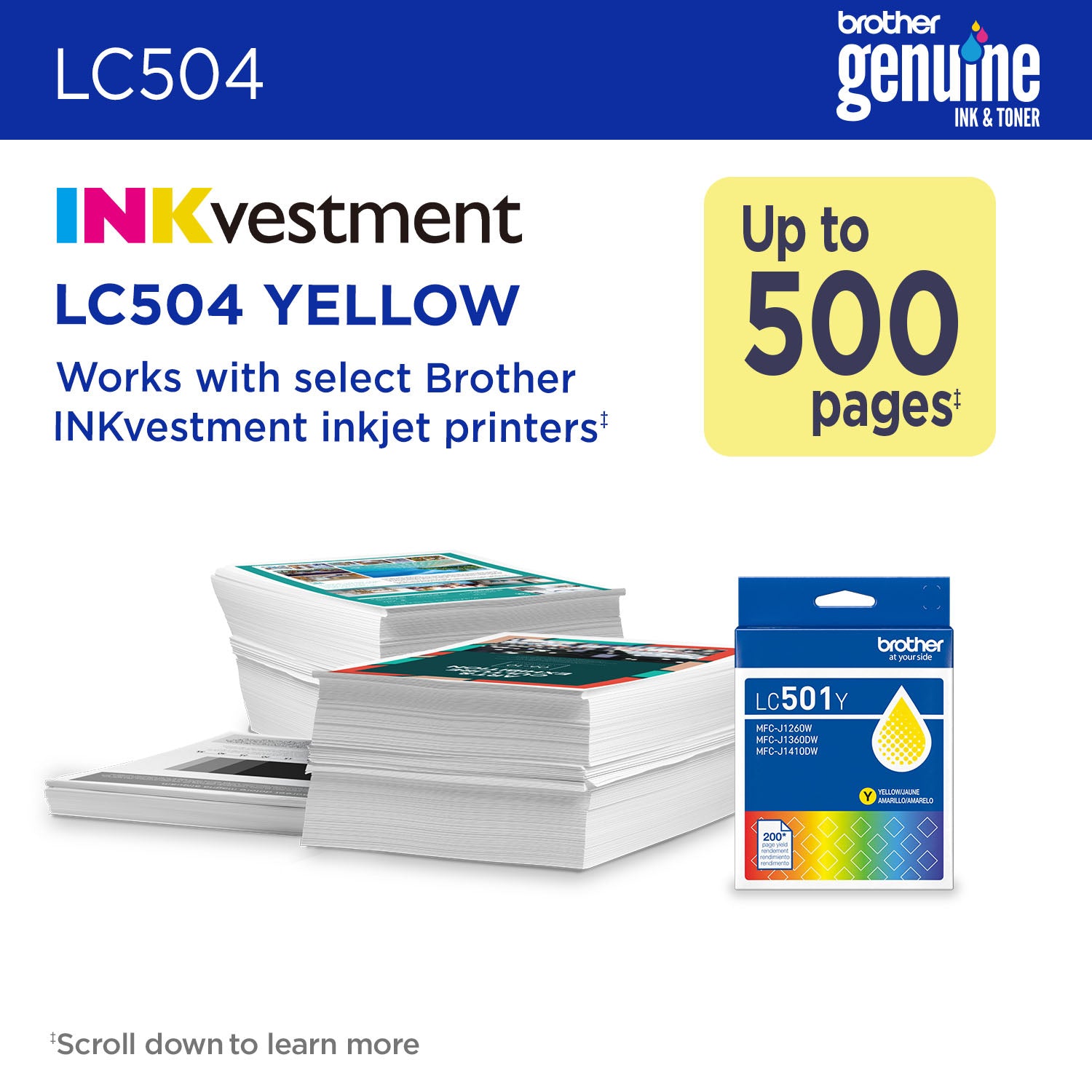 BROTHER LC504YS Yellow Original Inkjet Cartridge - Cartouches Certifiees