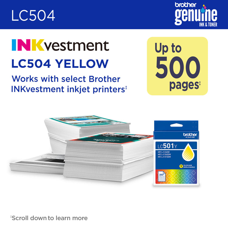 BROTHER LC504YS Yellow Original Inkjet Cartridge - Cartouches Certifiees