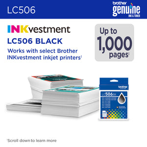 BROTHER LC506BKS Black Original Inkjet Cartridge - Cartouches Certifiees