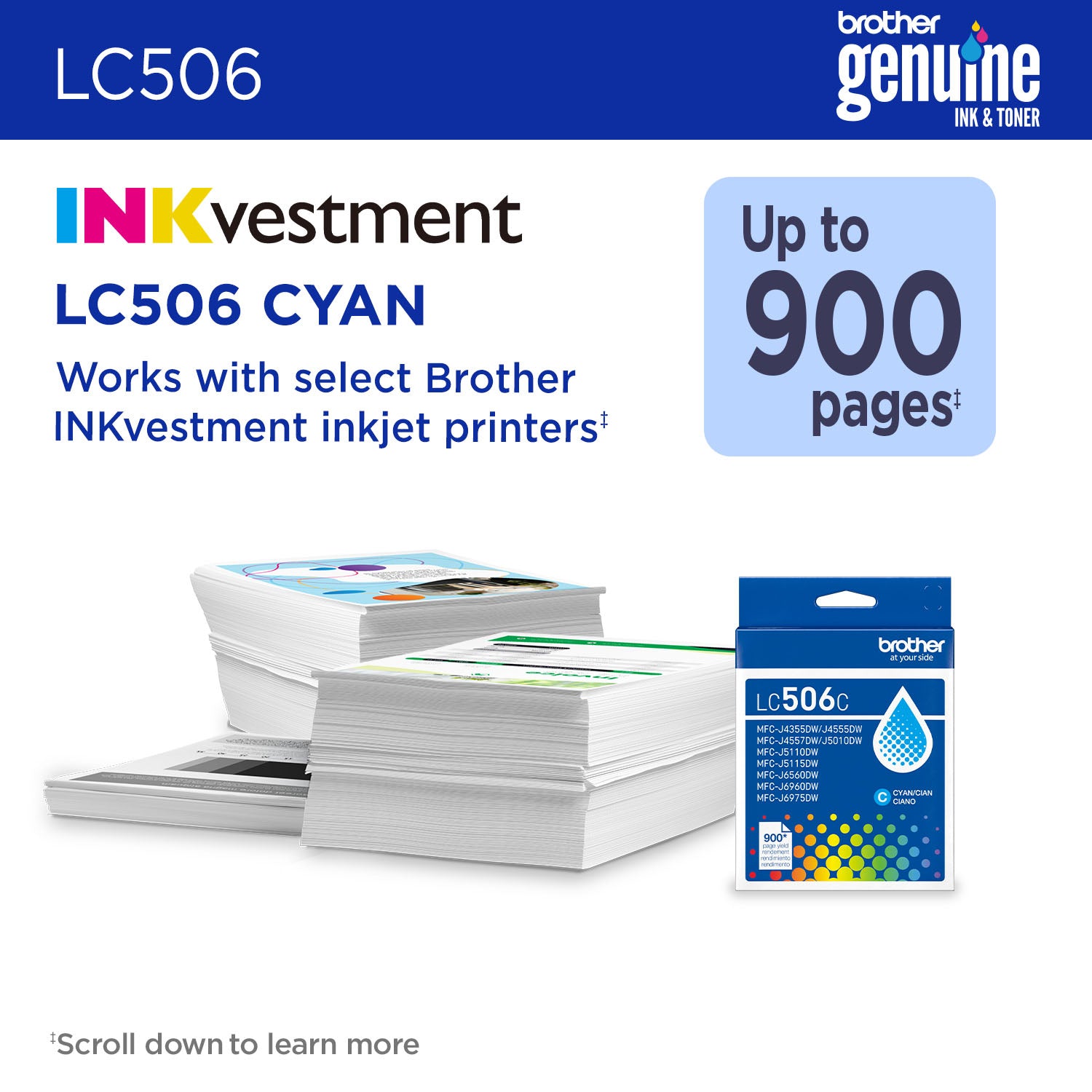 BROTHER LC506CS Cyan Original Inkjet Cartridge - Cartouches Certifiees