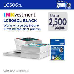 BROTHER LC506XLBKS Black Original Inkjet Cartridge - Cartouches Certifiees