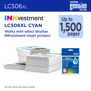 BROTHER LC506XLCS Cyan Original Inkjet Cartridge - Cartouches Certifiees