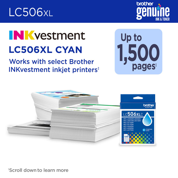 BROTHER LC506XLCS Cyan Original Inkjet Cartridge - Cartouches Certifiees