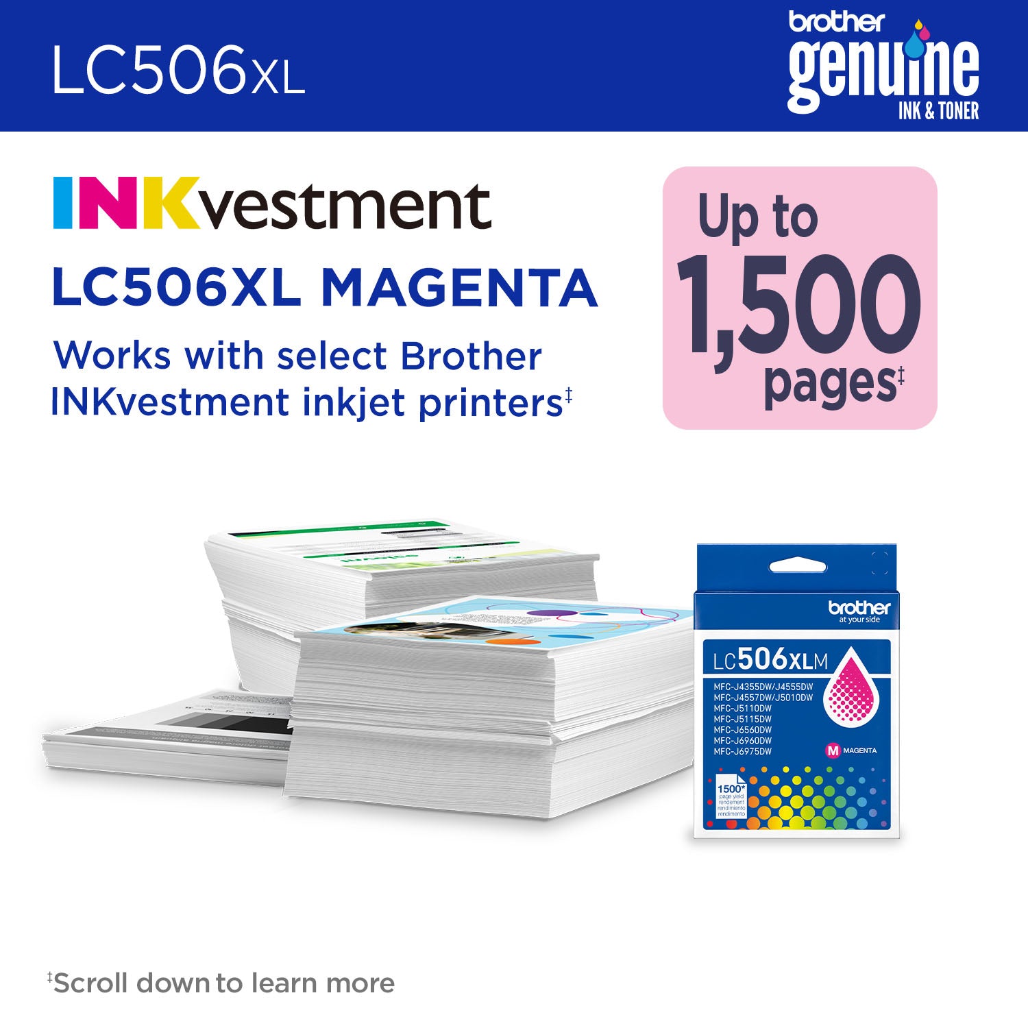 BROTHER LC506XLMS Magenta Original Inkjet Cartridge - Cartouches Certifiees