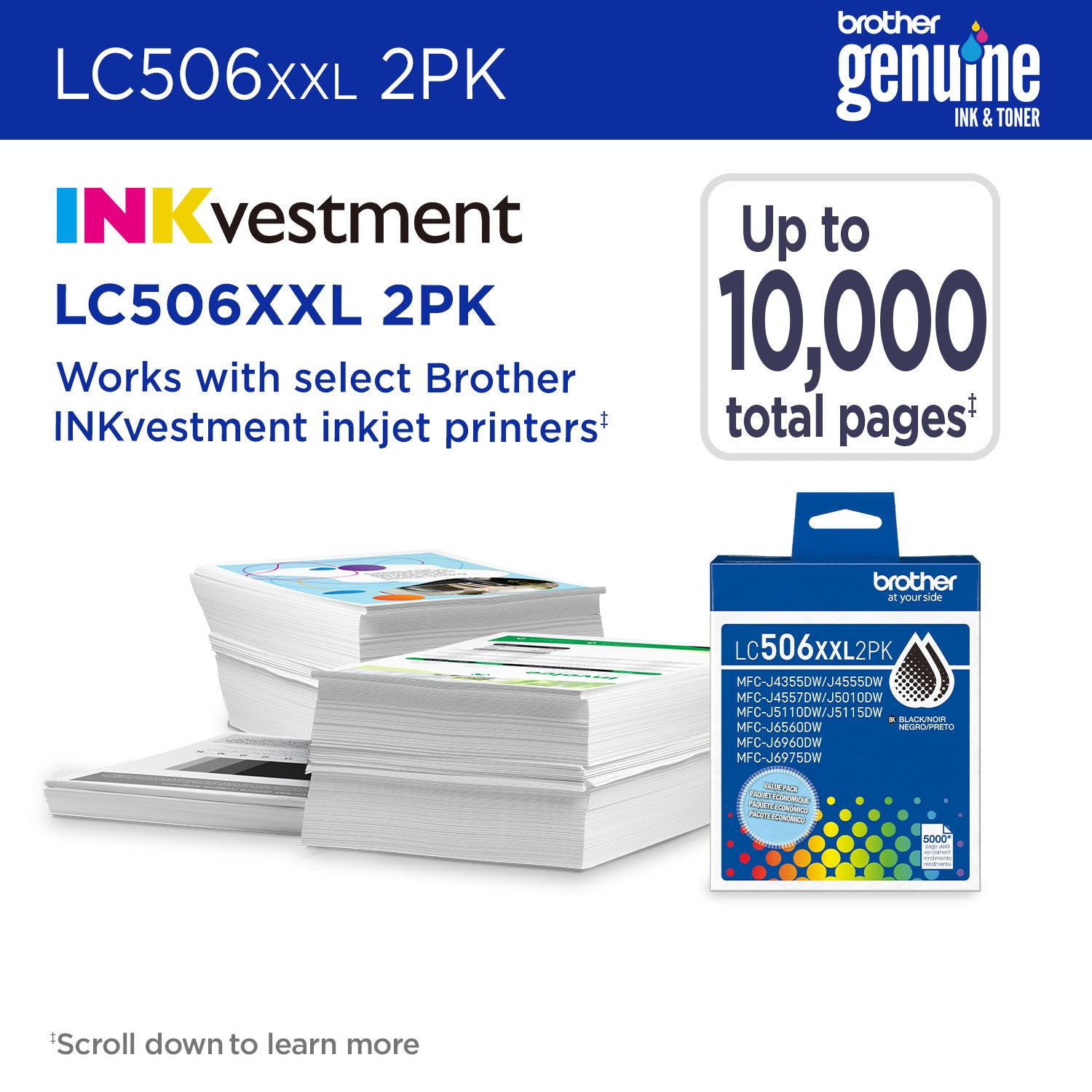 BROTHER LC506XXL2PKS Twin Pack Black Original Inkjet Cartridge - Cartouches Certifiees