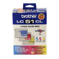 BROTHER LC51CL (LC513PKS) Color 3-Pack Original Inkjet Cartridge - Cartouches Certifiees