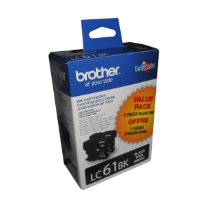BROTHER LC61BK (LC612PKS) Black 2-Pack Original Inkjet Cartridge - Cartouches Certifiees