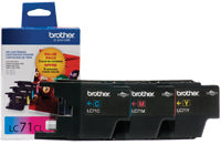 BROTHER LC71CL (LC713PKS) Color 3-Pack Original Inkjet Cartridge - Cartouches Certifiees
