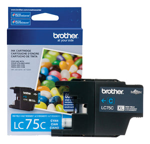 BROTHER LC75C Cyan Original Inkjet Cartridge - Cartouches Certifiees