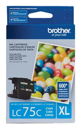 BROTHER LC75C Cyan Original Inkjet Cartridge - Cartouches Certifiees