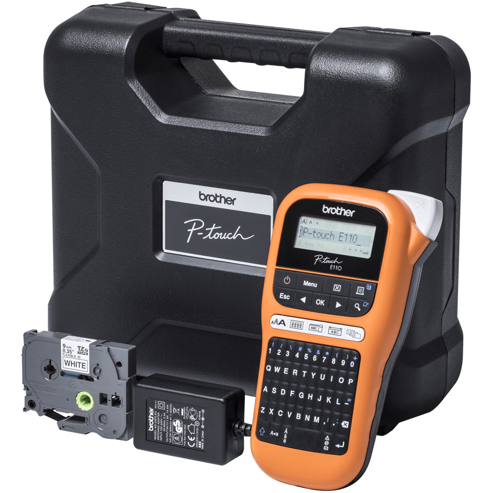 BROTHER PT-E110VP Industrial Handheld Labeller (PTE110VP) - Cartouches Certifiees