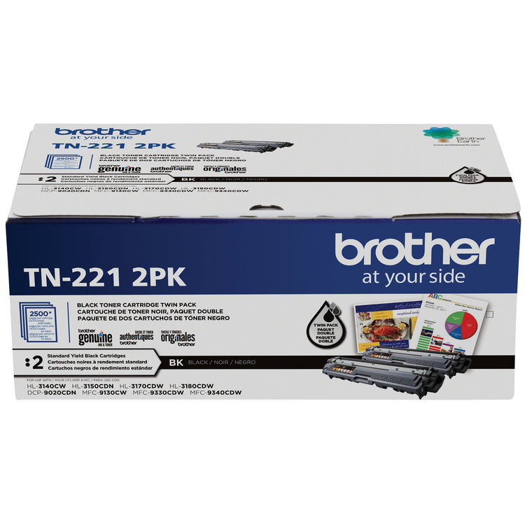 BROTHER TN-2212PK 2-Pack Black Original Toner Cartridge - Cartouches Certifiees