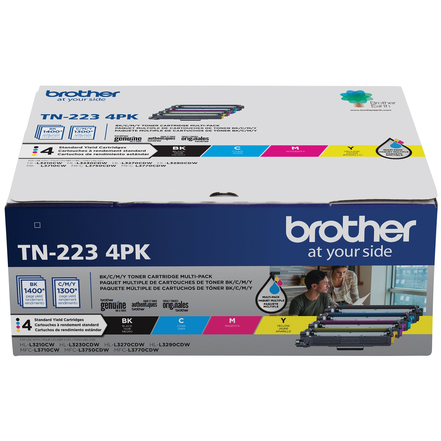 BROTHER TN-223 4 Pack Black And Color Original Toner Cartridge - Cartouches Certifiees