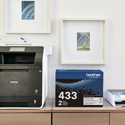 BROTHER TN-433BK 2 Pack Black Original Toner Cartridge - Cartouches Certifiees