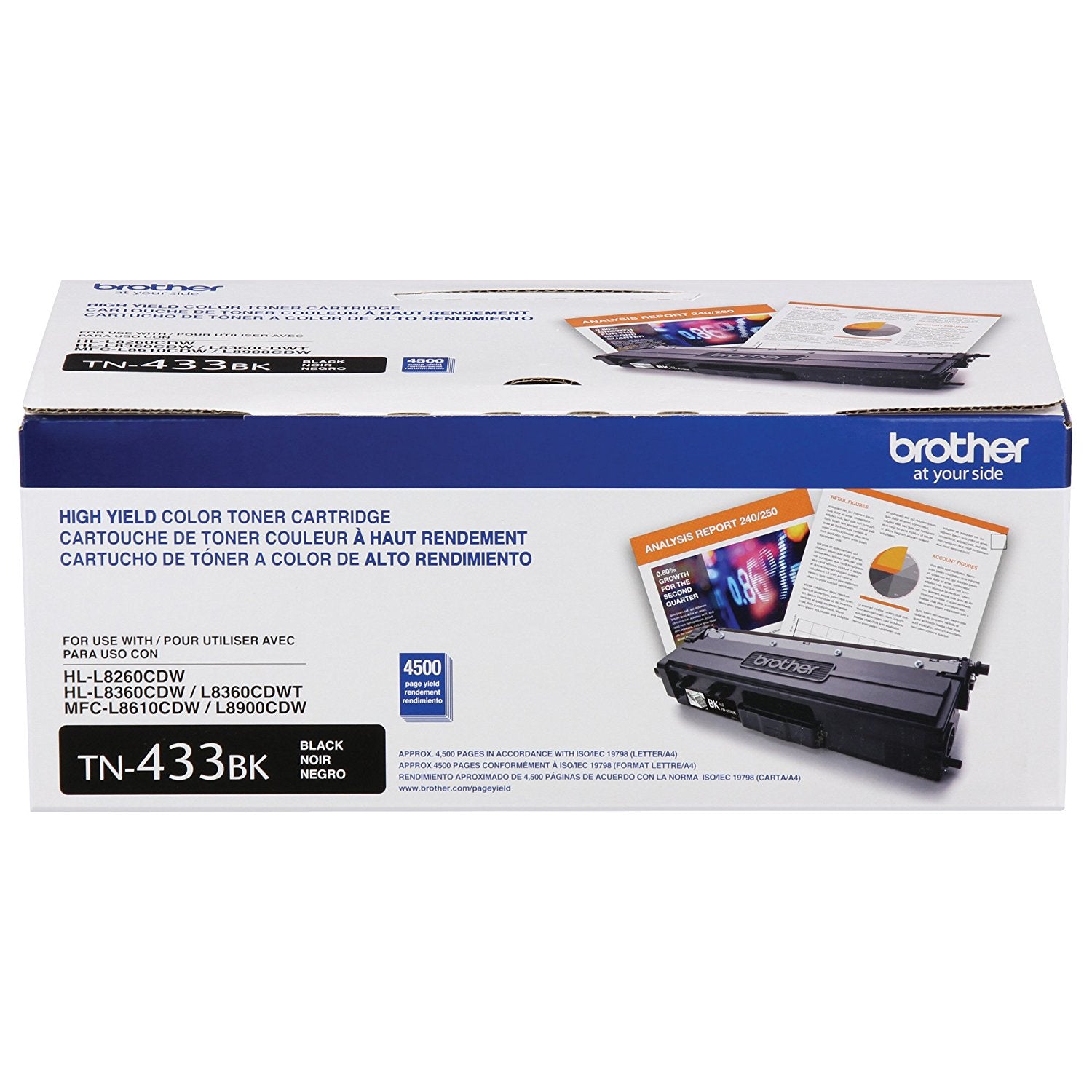 BROTHER TN-433BK Black Original Toner Cartridge - Cartouches Certifiees