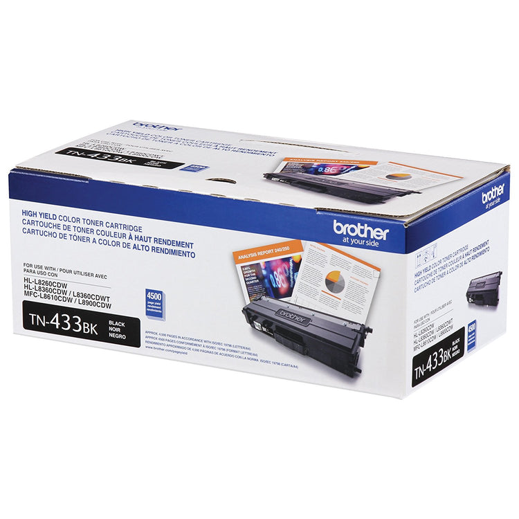 BROTHER TN-433BK Black Original Toner Cartridge - Cartouches Certifiees