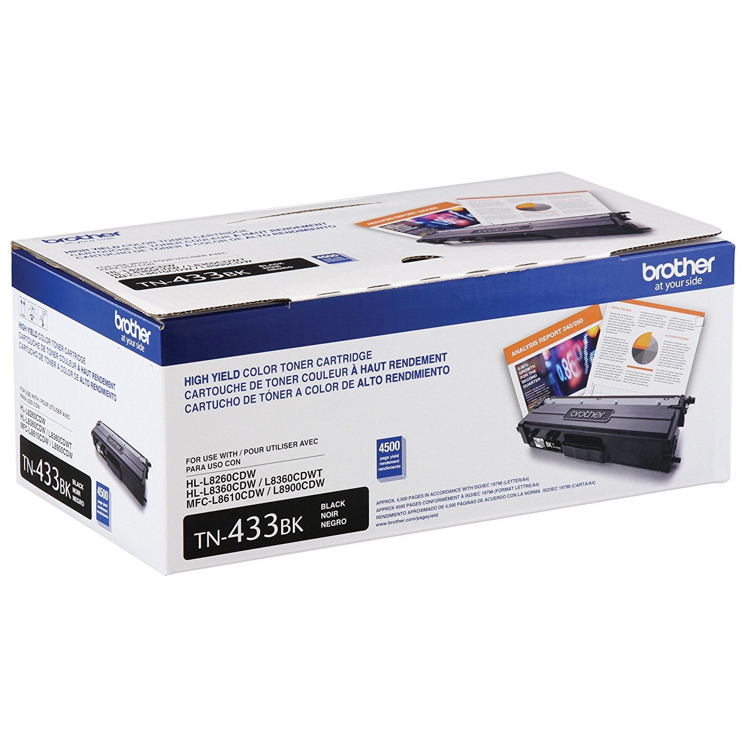 BROTHER TN-433BK Black Original Toner Cartridge - Cartouches Certifiees