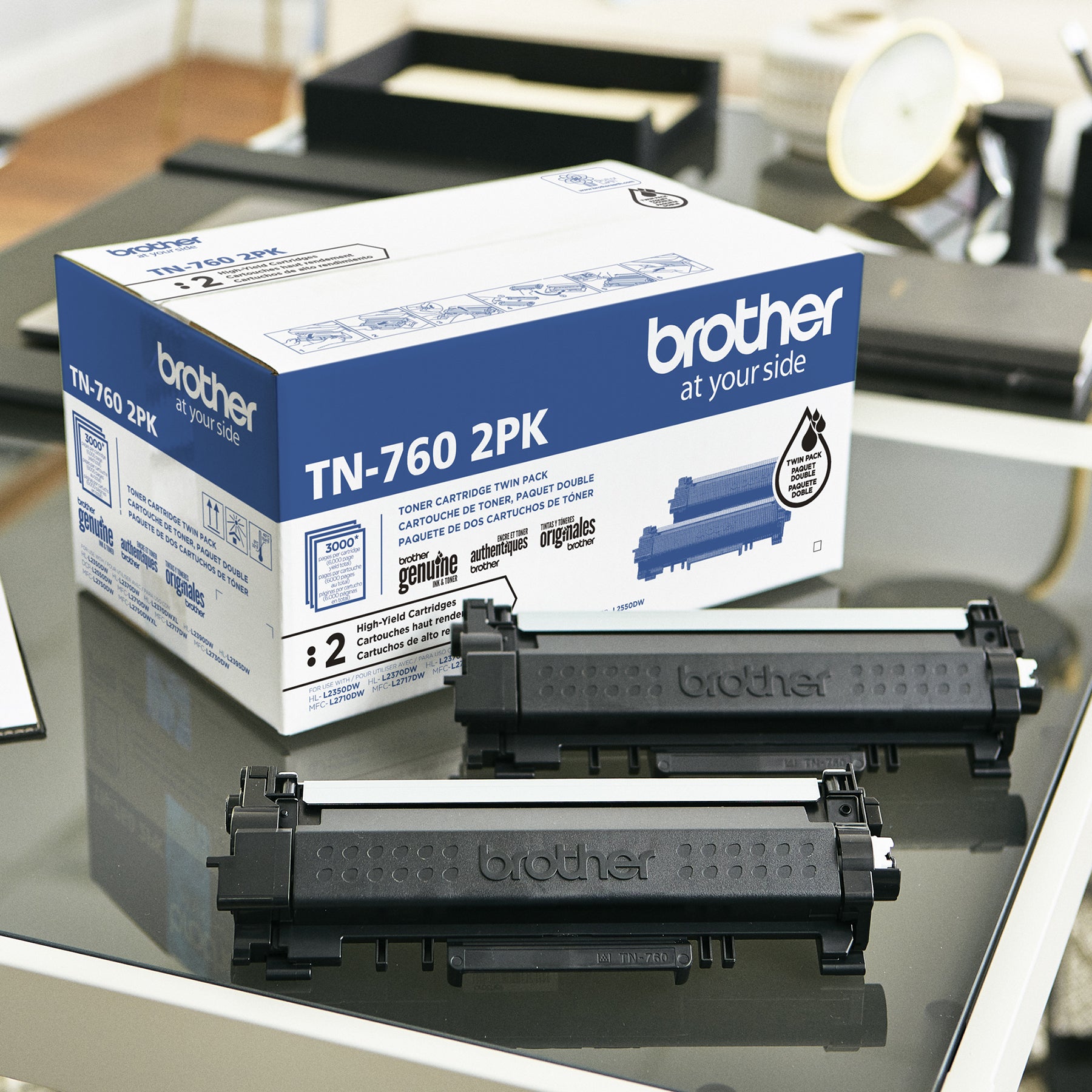 BROTHER  TN-760 2PK Black Original Toner Cartridge - Cartouches Certifiees