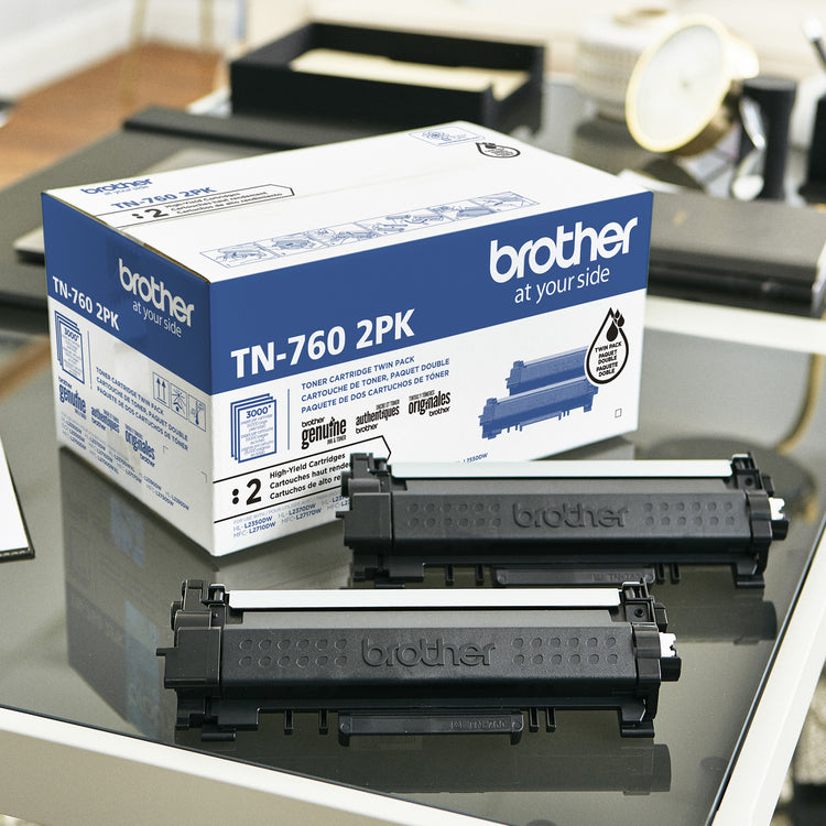BROTHER  TN-760 2PK Black Original Toner Cartridge - Cartouches Certifiees