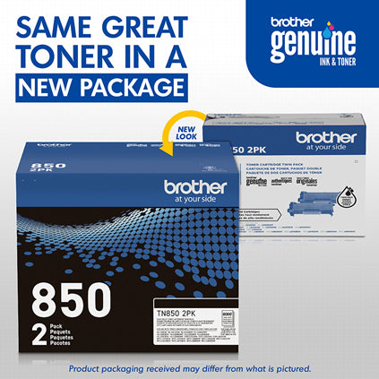 BROTHER TN-850 2 Pack Black Original Toner Cartridge - Cartouches Certifiees