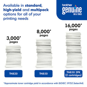BROTHER TN-850 2 Pack Black Original Toner Cartridge - Cartouches Certifiees
