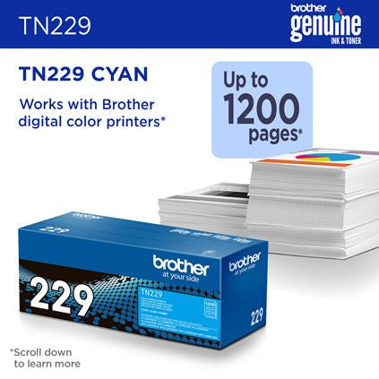 BROTHER TN229C Cyan Original Toner Cartridge - Cartouches Certifiees