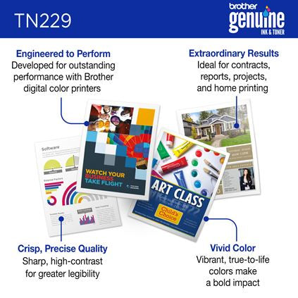 BROTHER TN229M Magenta Original Toner Cartridge - Cartouches Certifiees