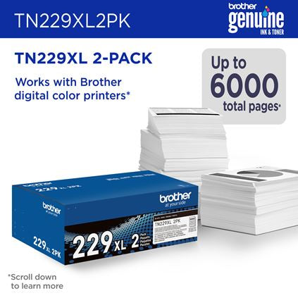 BROTHER TN229XL2PK Black Original Toner Cartridge - Cartouches Certifiees