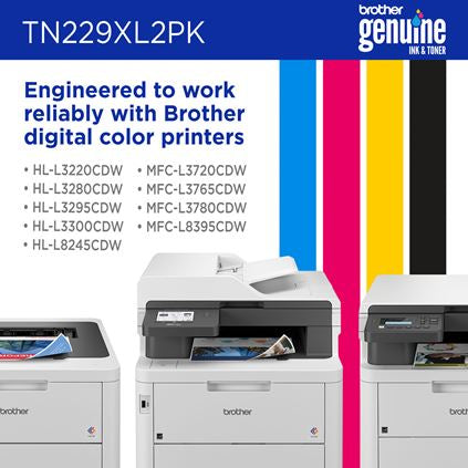 BROTHER TN229XL2PK Black Original Toner Cartridge - Cartouches Certifiees