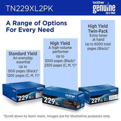 BROTHER TN229XL2PK Black Original Toner Cartridge - Cartouches Certifiees