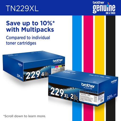 BROTHER TN229XLBK Black Original Toner Cartridge - Cartouches Certifiees