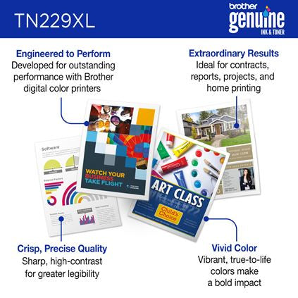 BROTHER TN229XLC Cyan Original Toner Cartridge - Cartouches Certifiees
