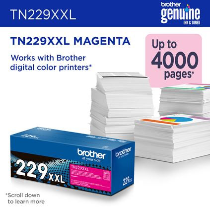 BROTHER TN229XXLM Magenta Original Toner Cartridge - Cartouches Certifiees
