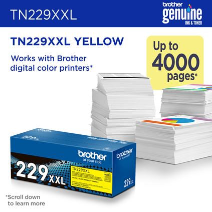 BROTHER TN229XXLY Yellow Original Toner Cartridge - Cartouches Certifiees