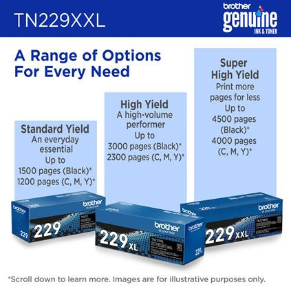BROTHER TN229XXLY Yellow Original Toner Cartridge - Cartouches Certifiees